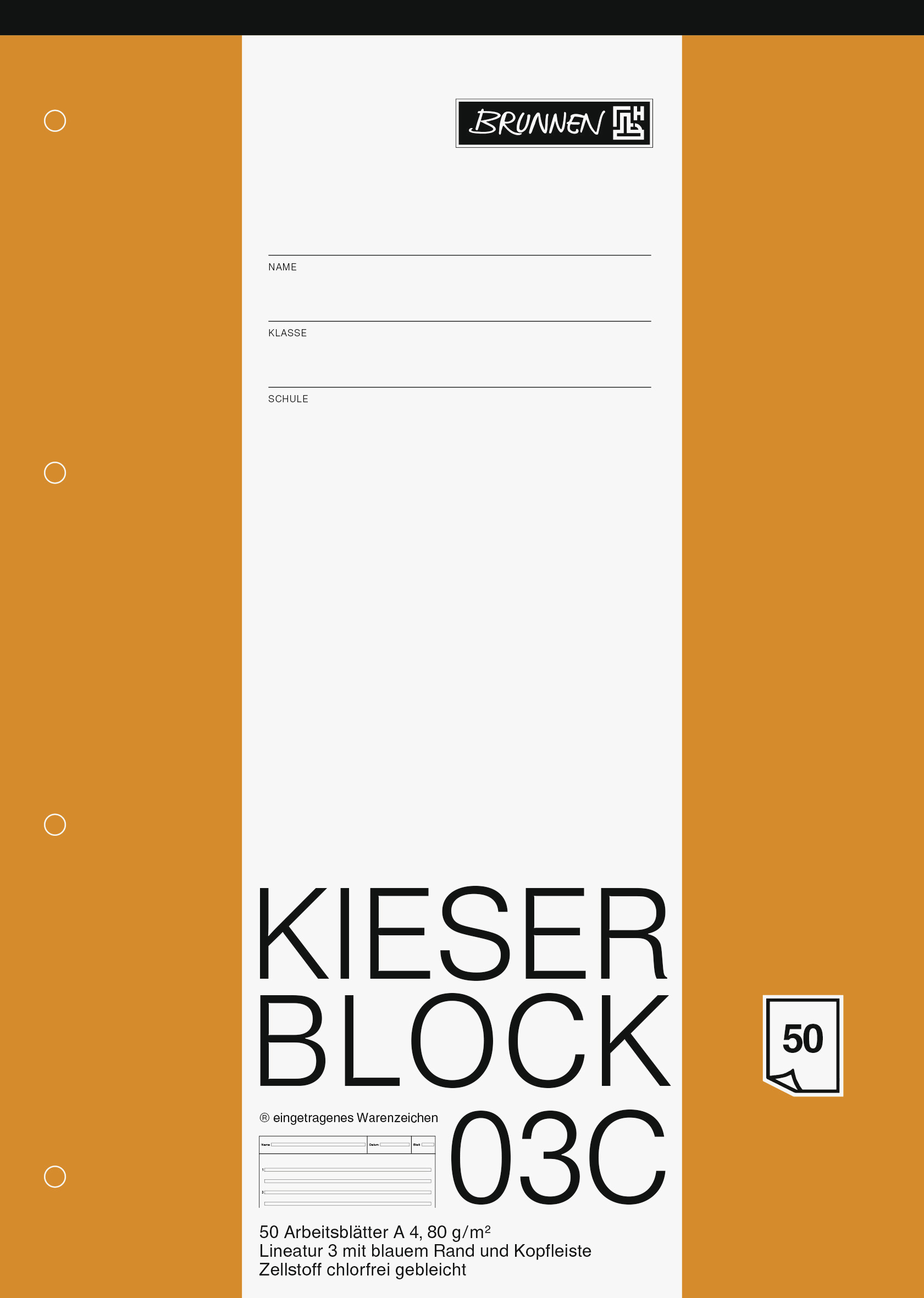 Kieserbl A4 Lin03 80g 50Bl gel