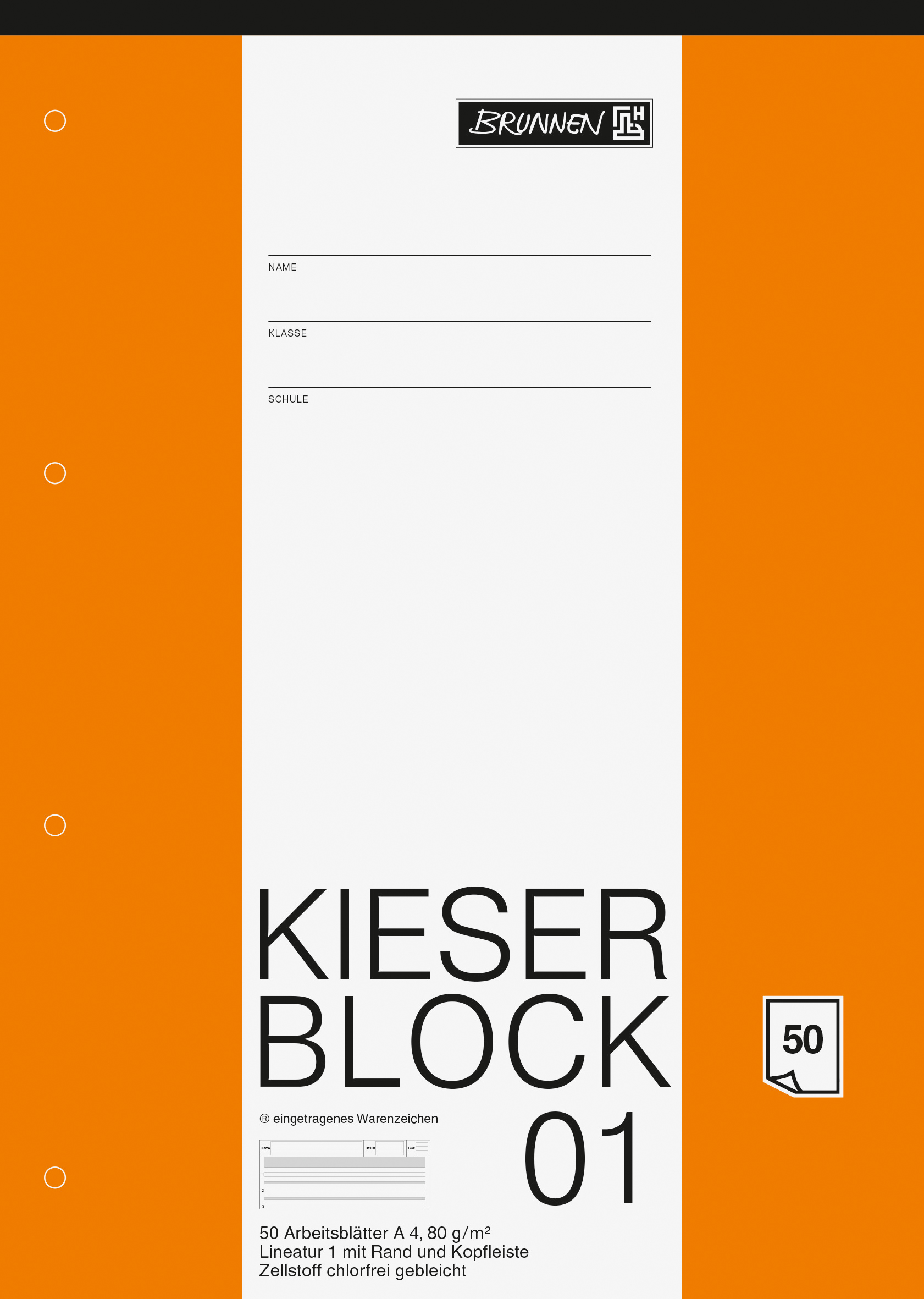 Kieserbl A4 Lin01 80g 50Bl gel