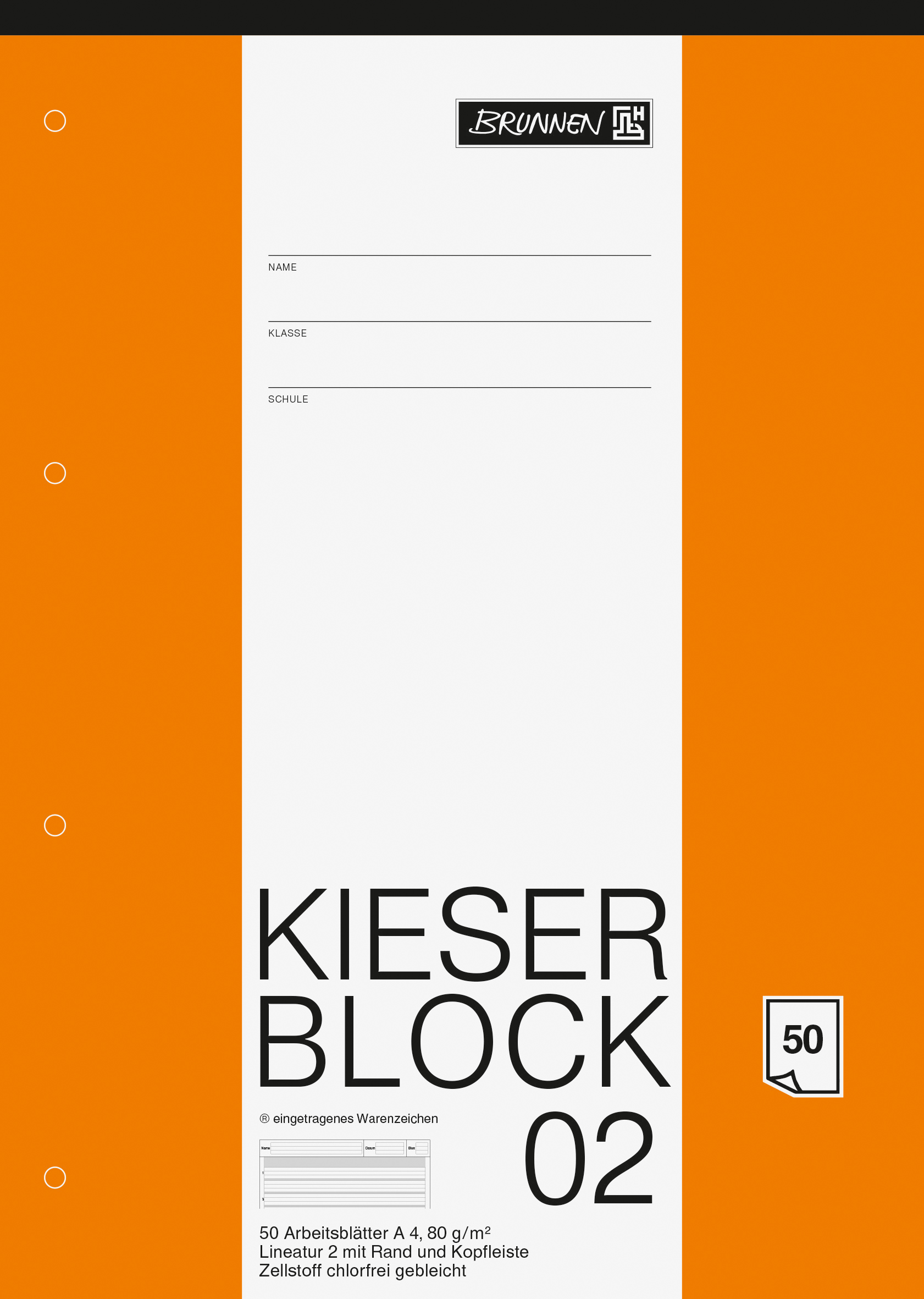 Kieserbl A4 Lin02 80g 50Bl gel