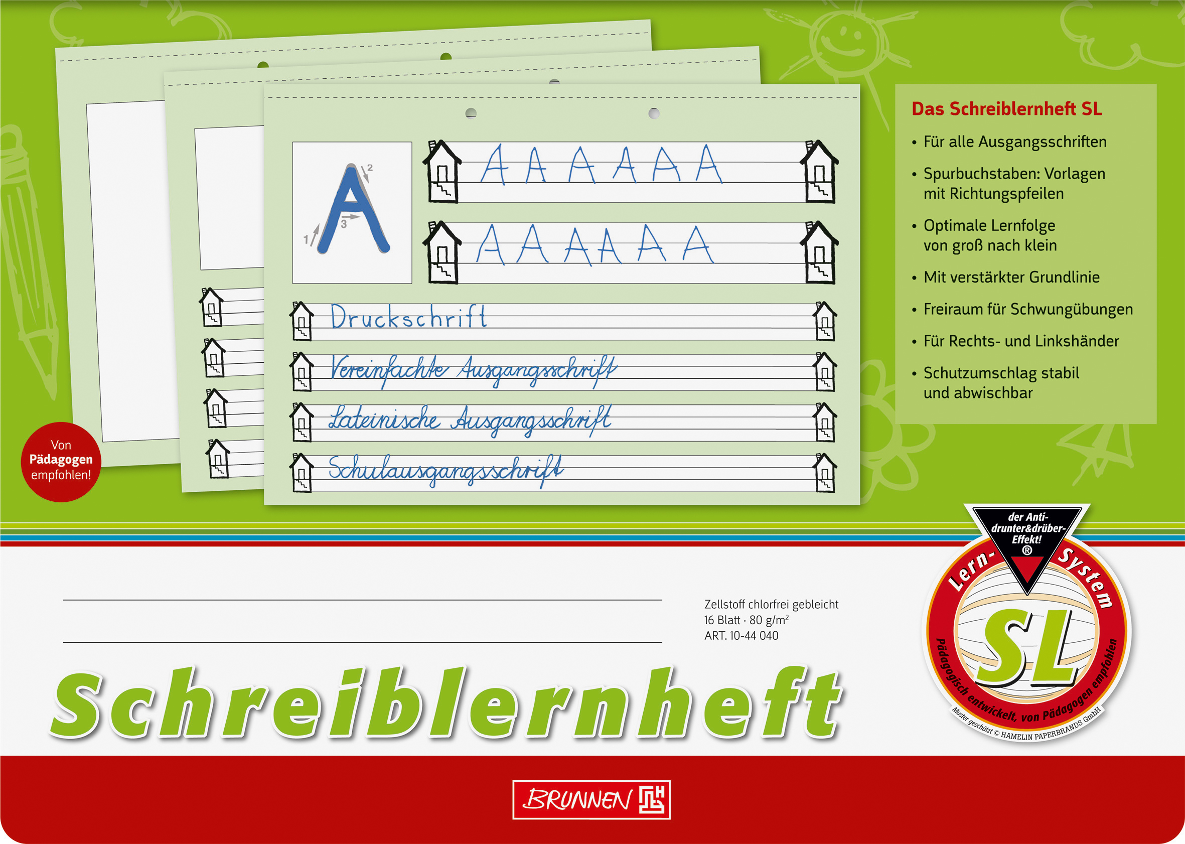 Heft A4 16 Blatt Schreiblern.quer SL