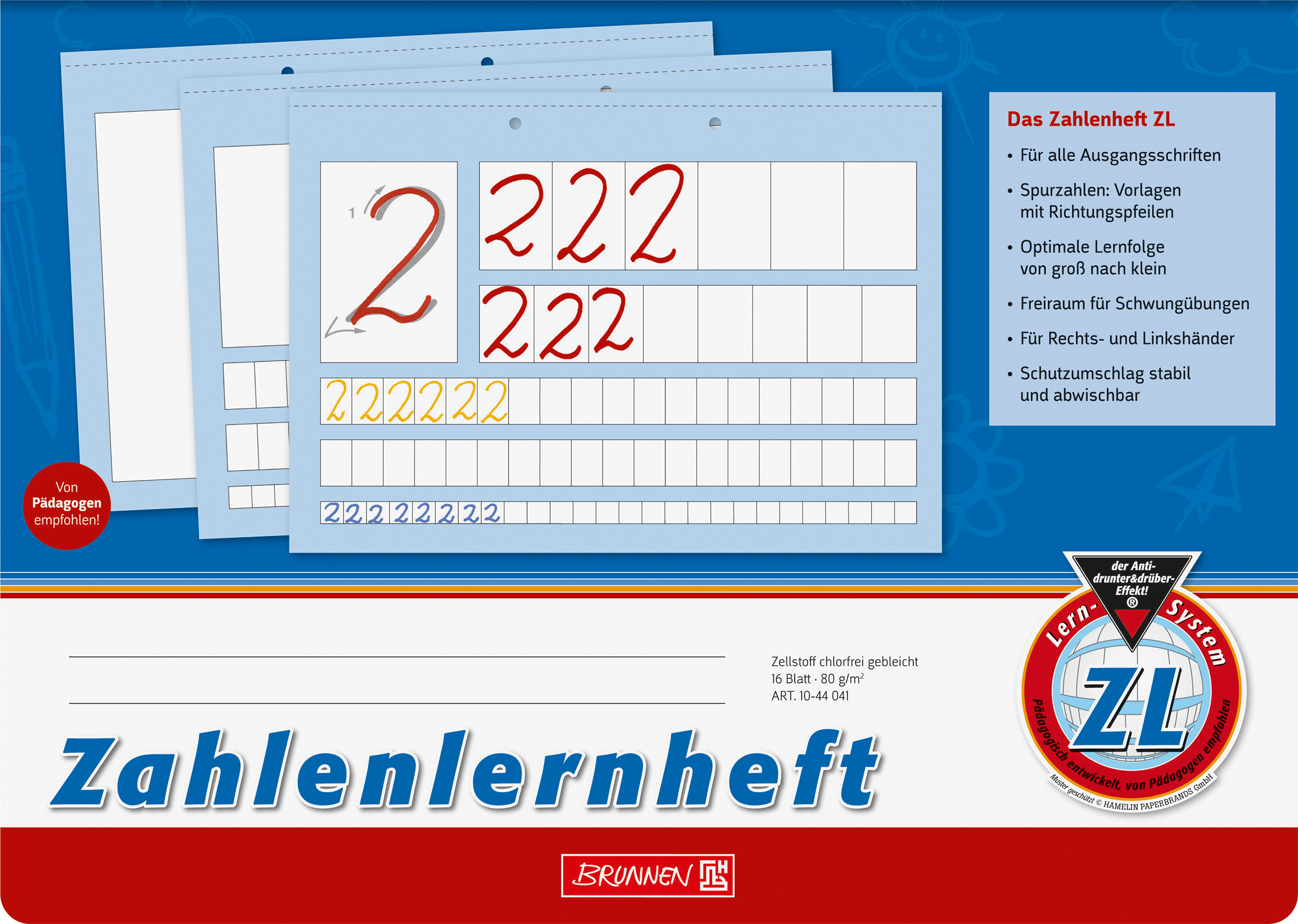 Heft A4 16 Blatt Zahlenlern ZL