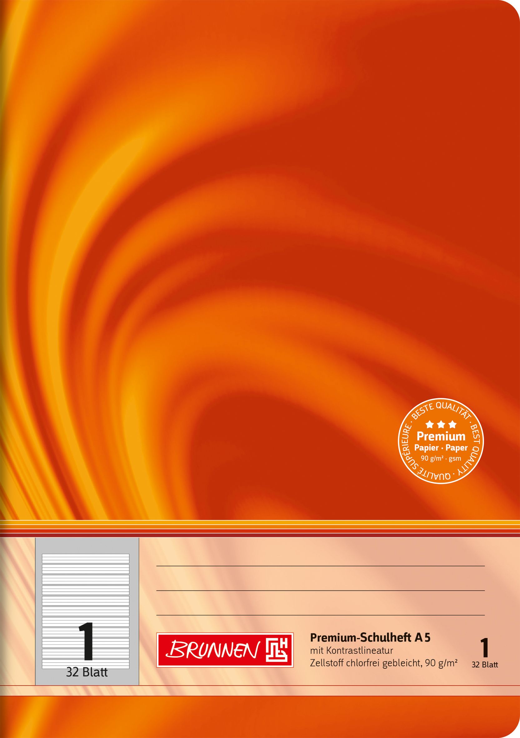Heft A5 32 Blatt Lin 01 FSC Viv