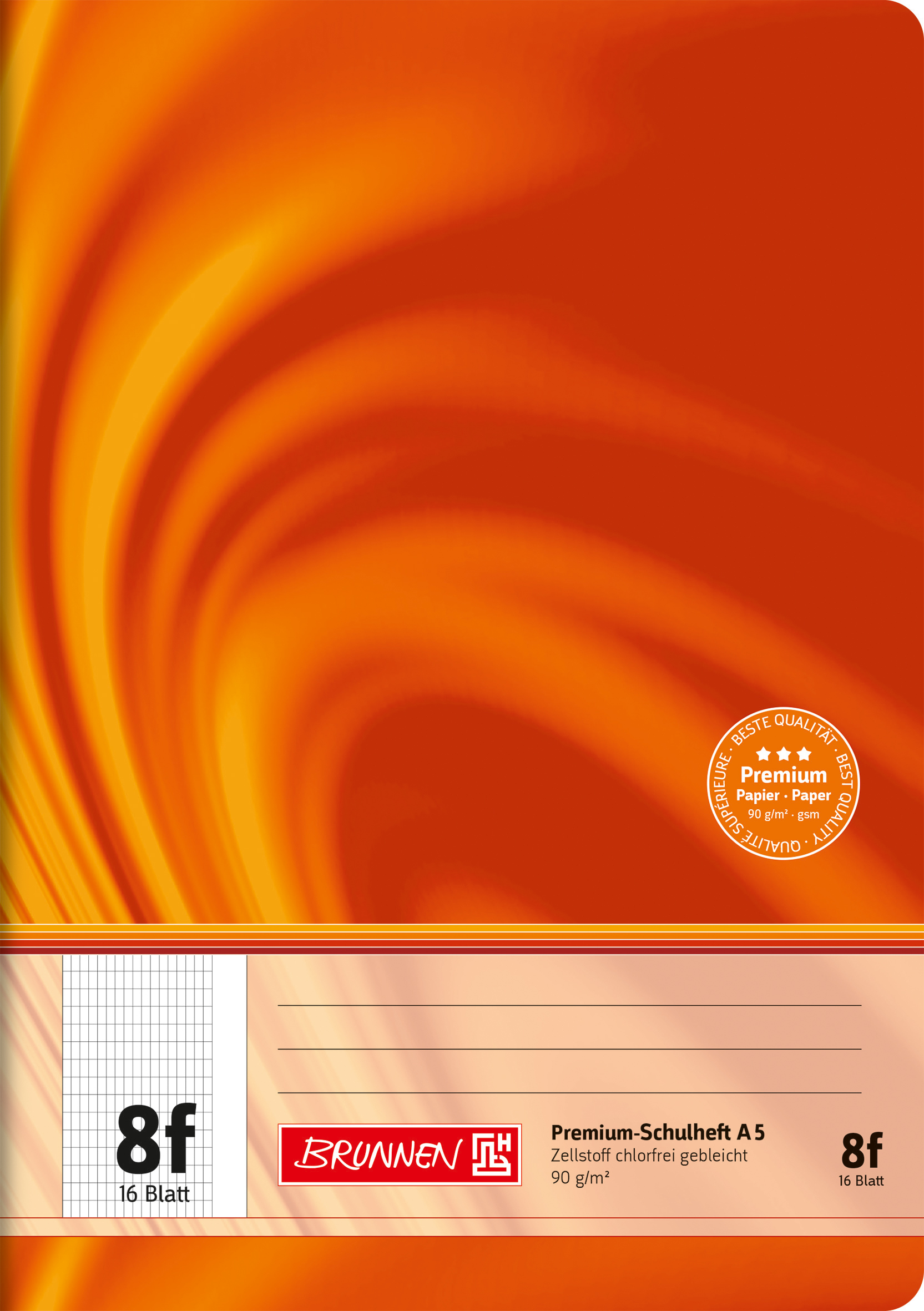 Heft A5 16 Blatt Lin 8f FSC Viv