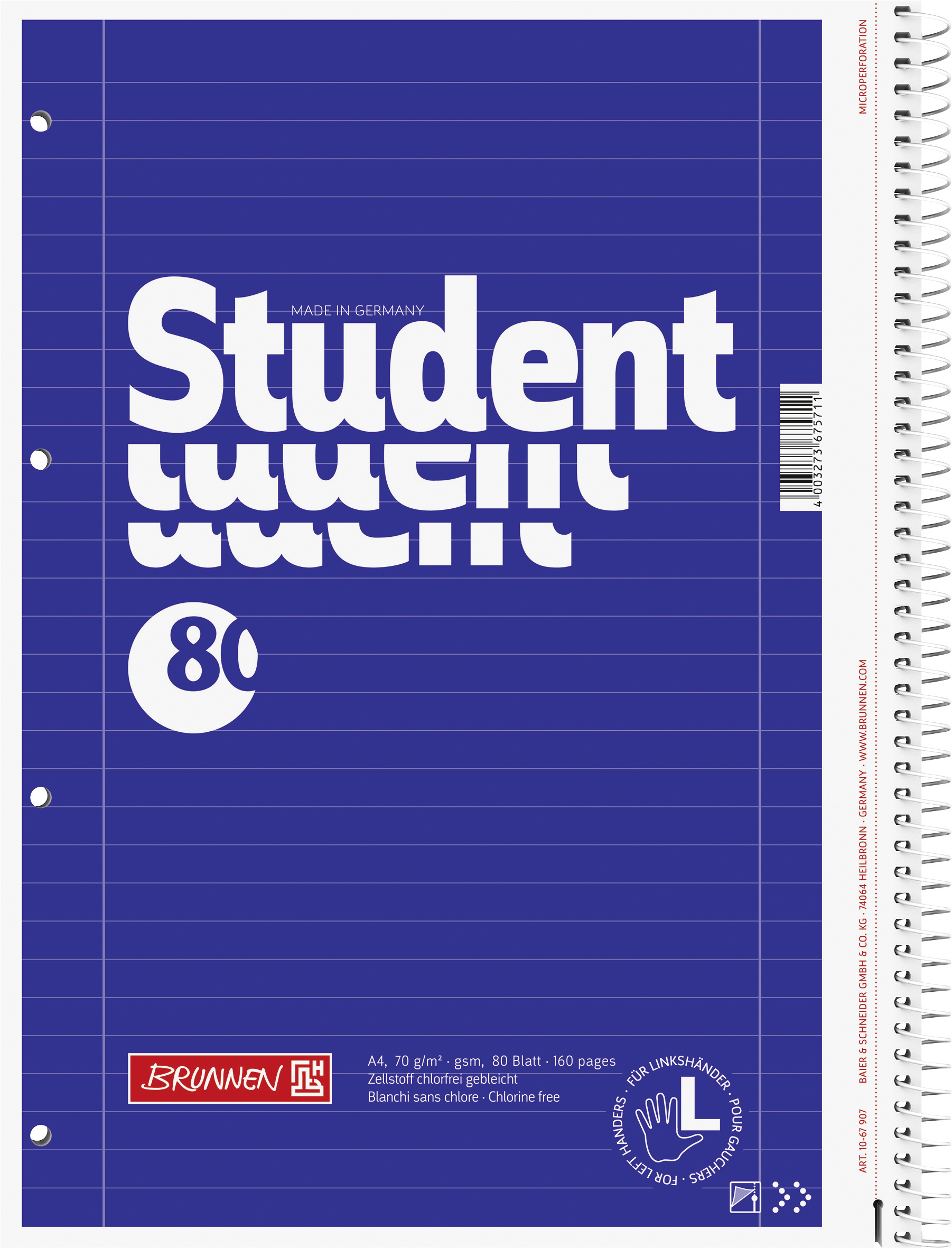 Collegebl A4 Lin27 70g Linksh.