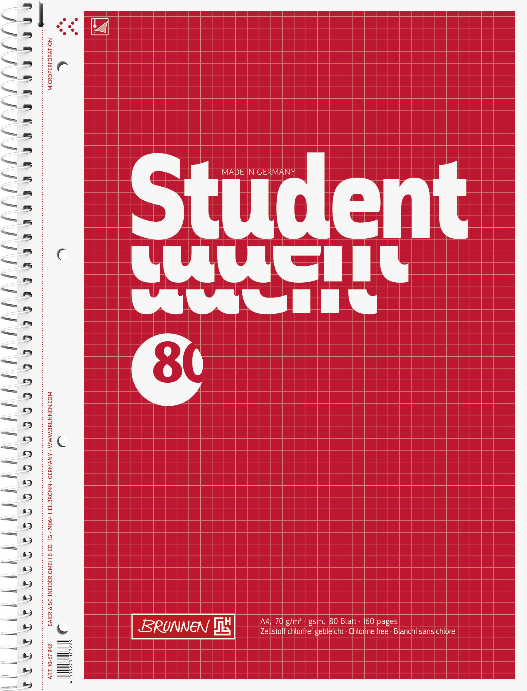 Collegebl A4 kar 70g